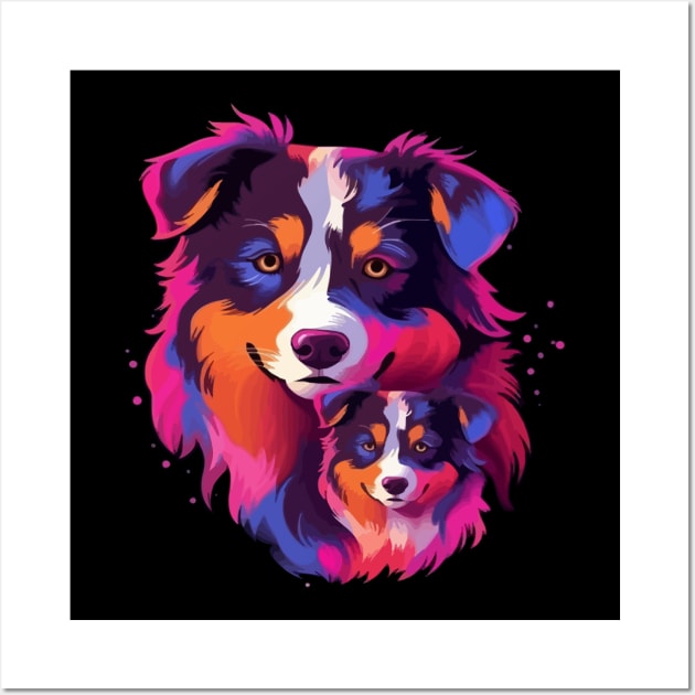 Australian Shepherd Mothers Day Wall Art by JH Mart